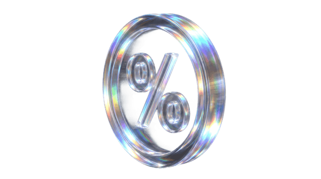 Percentage glass coin