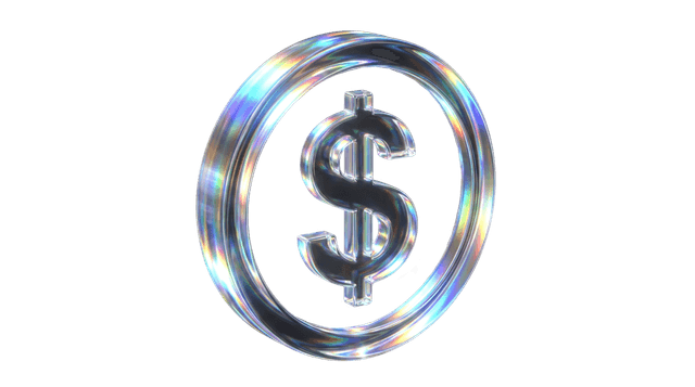 Dollar glass coin